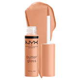 NYX Butter Gloss Fortune Cookie sheer to medium coverage swatch on skin for nude glow