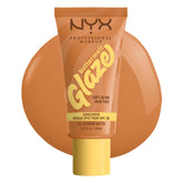NYX Professional Makeup Buttermelt Glaze bottle pour highlights its smooth texture with SPF 30 protection.