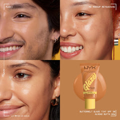 NYX Professional Makeup Buttermelt Glaze SPF 30 protection ensures daily sun defense.