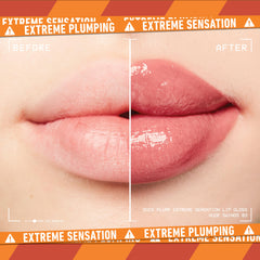 NYX Duck Plump extreme sensation application captures one-swipe lip gloss for dramatic shine.