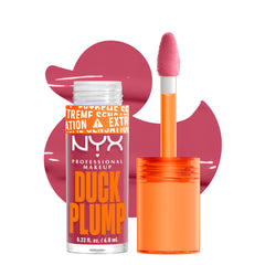 NYX Duck Plump Gloss Strike A Rose bottle shows instant shine and pigment payoff