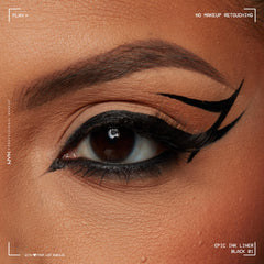 NYX Epic Ink Liner rich black pigment swatch for defined lines.