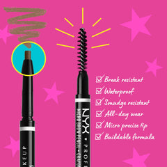 NYX PROFESSIONAL MAKEUP Micro Brow Pencil spoolie-end for grooming