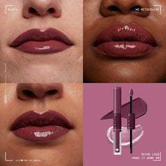 NYX Shine Loud color swatch shows 1-swipe pigment payoff.