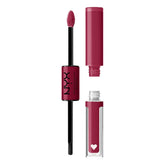 NYX Shine Loud Goal Getter base coat application with lip-loving oils for long wear
