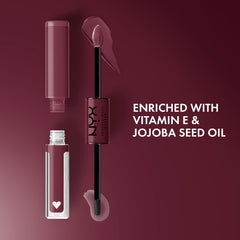NYX Shine Loud top coat glistening finish locks in shine and prevents bleed