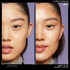 NYX Wonder Stick highlight-brighten on cheekbones for instant radiance.