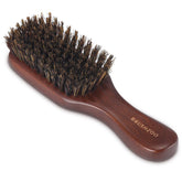 O BRUSHZOO beard brush with wood handle for ergonomic grooming and detangling