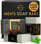 O Naturals African Black Soap bar cleanses deeply for men's skin