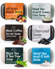 O Naturals gift-set packaging with six-bar collection for an at-home spa moment