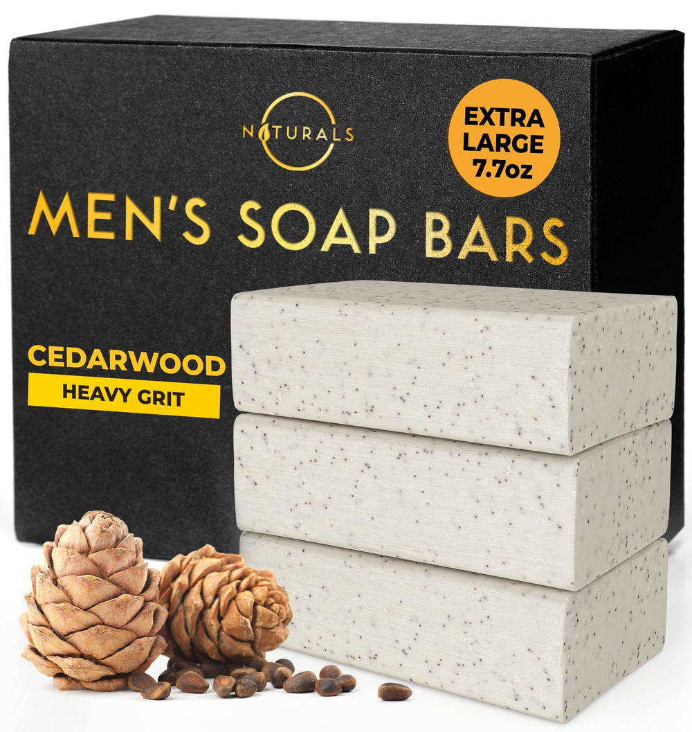 O Naturals cedarwood bar pour creates a rich lather for a revitalizing cleanse.