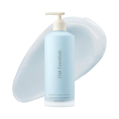 Oak Essentials Luminous Body Lotion bottle-front delivers daily moisturization