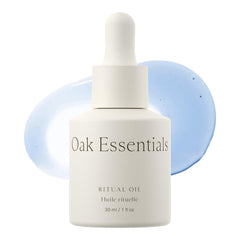 Oak Essentials Ritual Oil bottle showcasing lightweight facial oil for balanced skin.