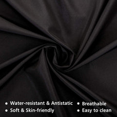Oak Leaf cape shows sturdy snaps for secure neck closure during trims.