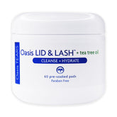 Oasis LID & LASH wipes with tea tree oil soothe eyelids during cleansing.