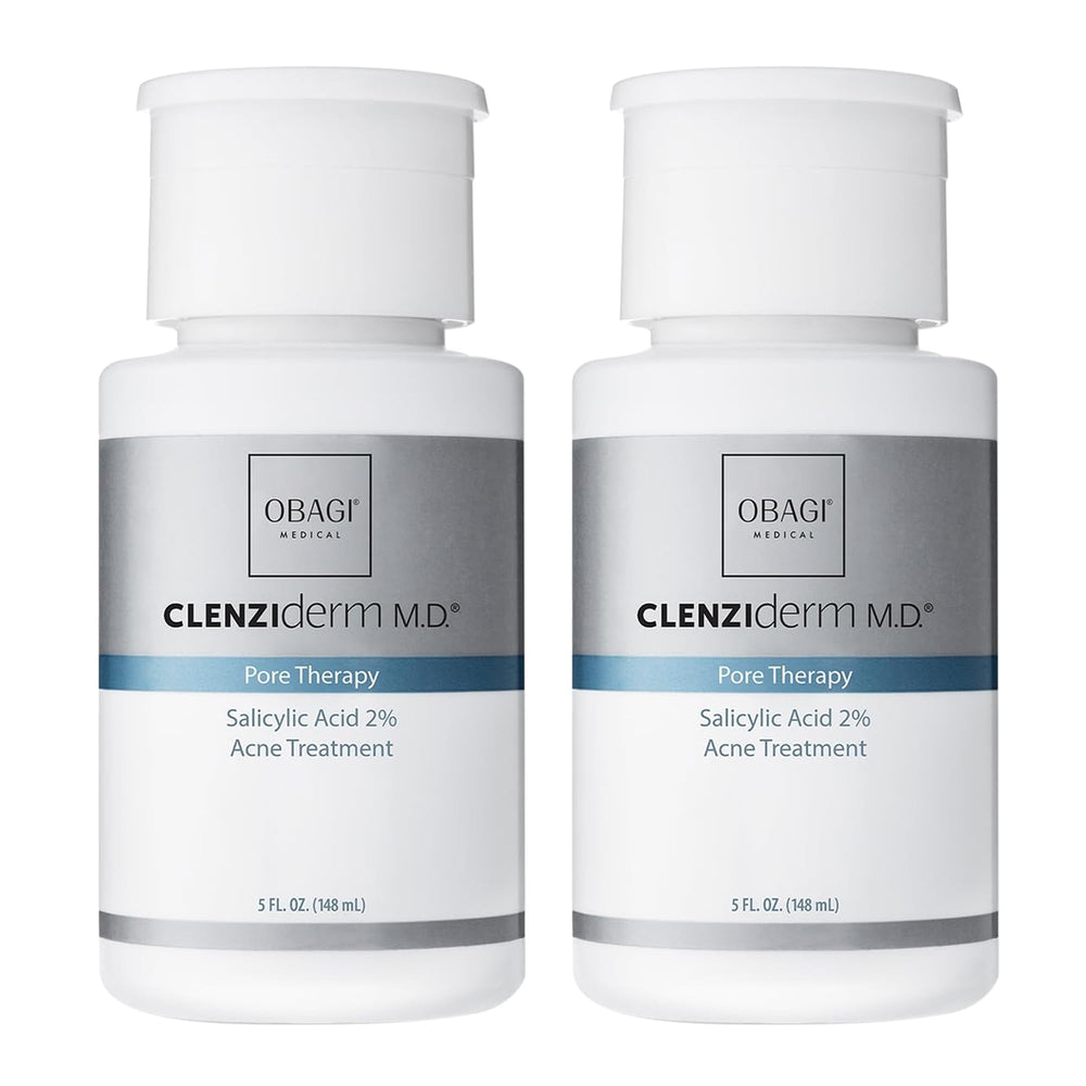 Obagi CLENZIderm Pore Therapy toner bottle close-up for clear pores.