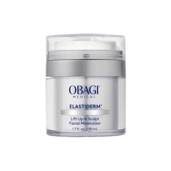 Obagi ELASTIderm Lift Up & Sculpt tub front promoting firmer contours.