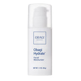 Obagi Hydrate facial moisturizer jar close-up shows all-day hydration.