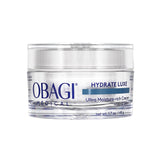 Obagi Hydrate Luxe night cream bottle closeup showing balm-like texture for deep overnight hydration