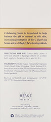 Obagi Medical C-Balancing Toner applied to skin with a pad to remove impurities