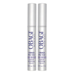 Obagi Nu-Cil serum bottle closeup showing lash nourishment support