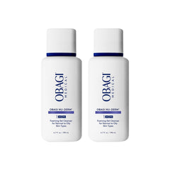 Obagi Nu-Derm Foaming Gel bottle close-up for daily cleansing and oil control.