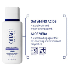 Obagi Nu-Derm Foaming Gel for normal to oily skin demonstrating oil-control benefits.
