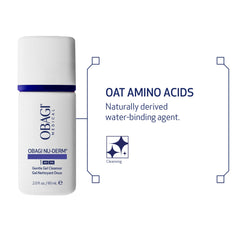 Obagi Nu-Derm Gentle Cleanser rinse water drop indicates clean rinsing action