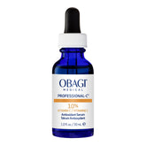 Obagi Medical Professional-C 10% serum bottle closeup highlights brightening focus.