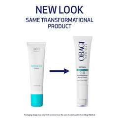 Obagi360 Retinol 1.0 Cream jar pump shows easy application for smoother texture