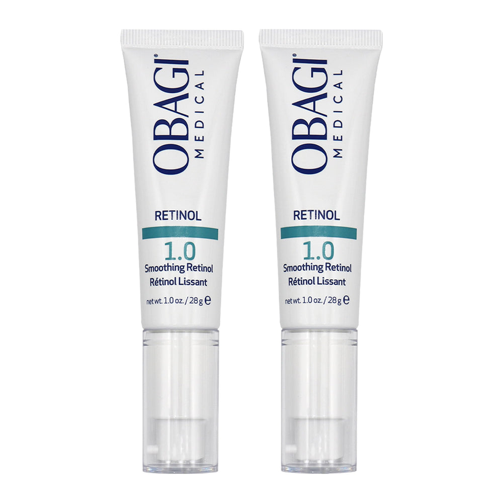 Obagi360 Retinol 1.0 Cream tube closeup highlights daily retinol use