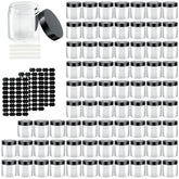 OBKJJ 90-pack clear plastic containers with lids for organized travel storage of cosmetics.