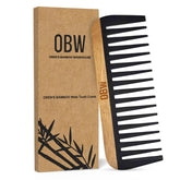 OBW OREN'S Bamboo Wide Tooth Comb detailed-teeth for gentle detangling of curly hair