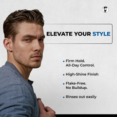 Oceano gel on hair delivers a glossy, polished finish.