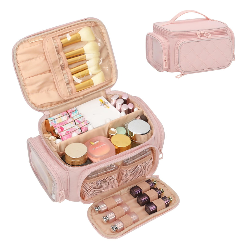 OCHEAL large makeup bag top-zip for secure travel storage.