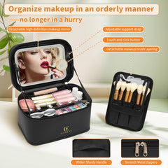 OCHEAL makeup bag waterproof vegan leather exterior highlights durable protection during travel.