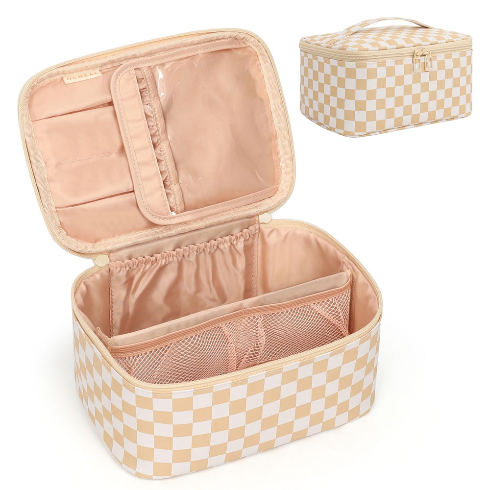 OCHEAL makeup bag brush slot keeps brushes organized for travel