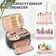 OCHEAL makeup bag showing detachable divider for flexible storage
