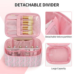 OCHEAL makeup bag fits in carry-on luggage with compact dimensions.