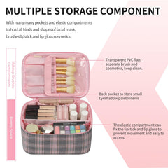 OCHEAL makeup bag in waterproof vegan leather protects contents while traveling.