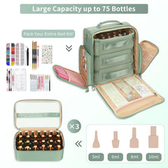 OCHEAL nail polish organizer durable nylon highlights protective, long-lasting storage for fragile bottles