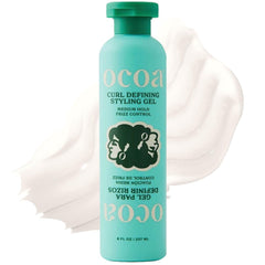 OCOA Beauty Curl Defining Styling Gel bottle shows frizz control for defined curls