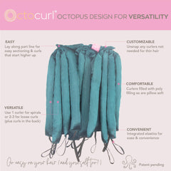 Octocurl long-hair wrap close-up for even coverage on bra-strap to waist length