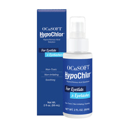 OCuSOFT HypoChlor spray bottle front view supports daily eyelid hygiene