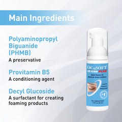 OCuSOFT Lid Scrub PLUS foam packaging highlights compact 1.68 oz size.