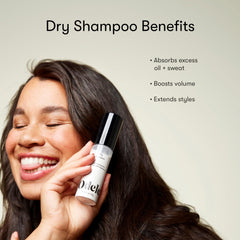 Odele Dry Shampoo textured-hair volume highlights added body and lift.