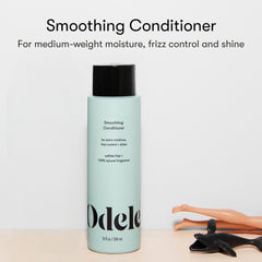 ODELE smoothing conditioner hand application demonstrates easy detangling and smooth results