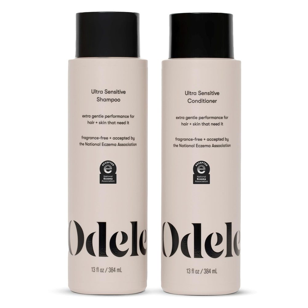Odele Ultra-Sensitive shampoo bottle showing gentle cleansing for sensitive scalps