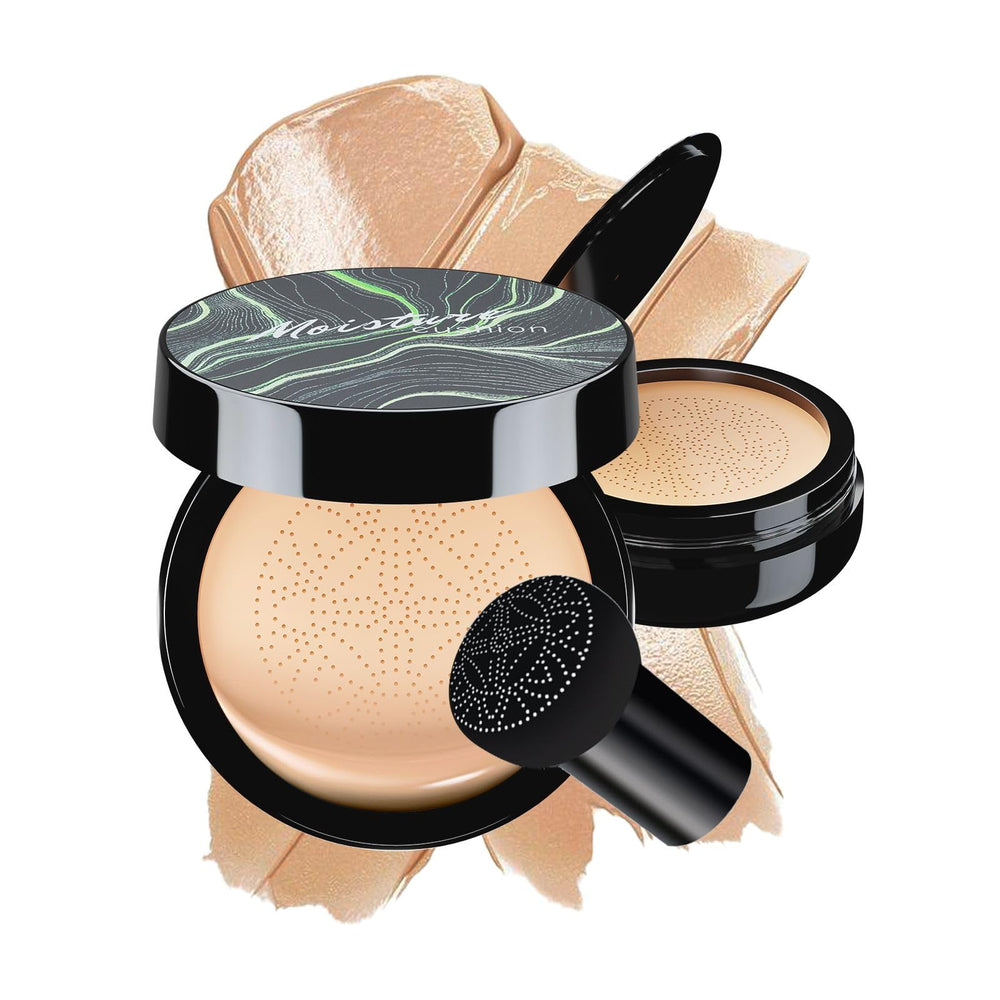 OETUIOW CC Cream con esponja de cabeza hongo aplicando cobertura suave.