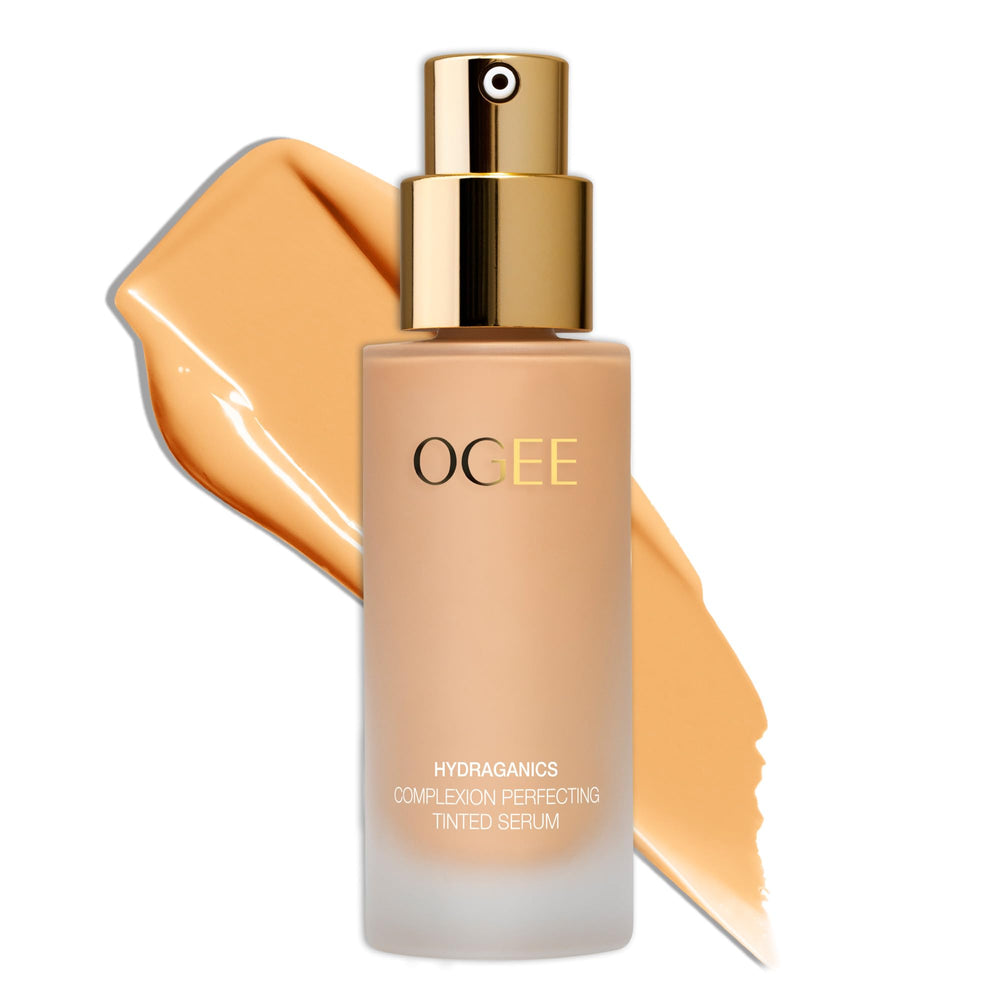 Ogee Complexion Perfecting Liquid Foundation Banyan 2-75W bottle for lightweight, natural radiant skin.